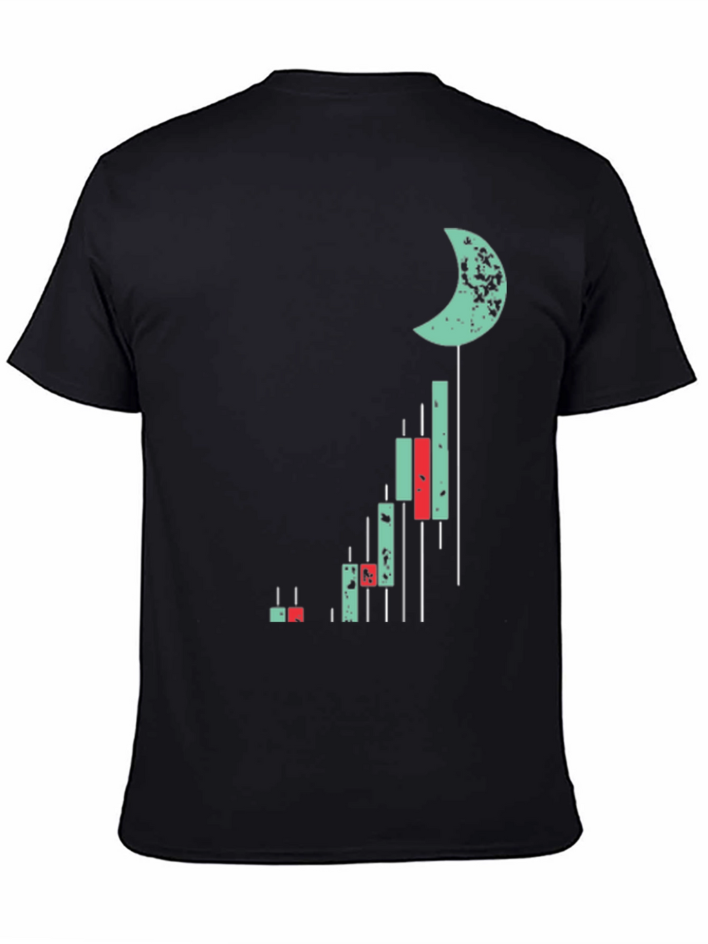 Crypto Moon Chart T-Shirt - Black Cotton Tee