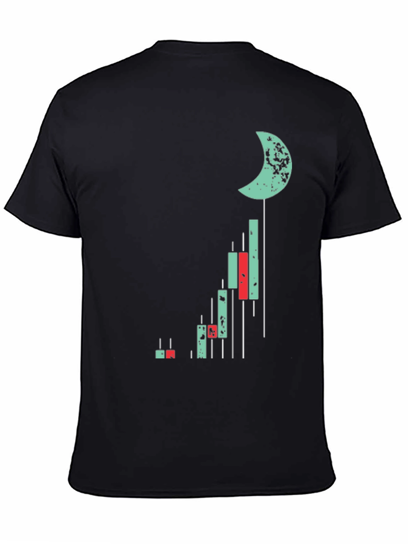 Crypto Moon Chart T-Shirt - Black Cotton Tee