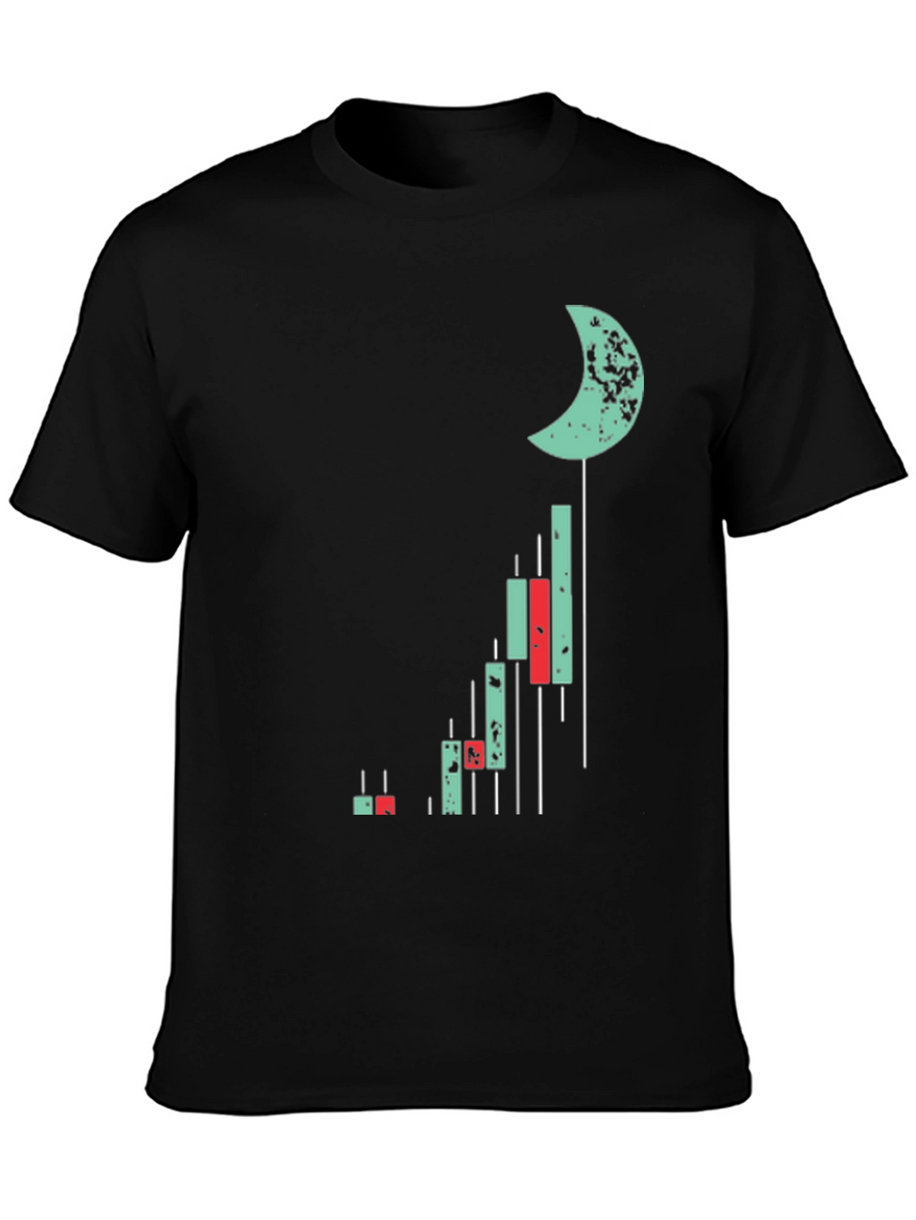 Crypto Moon Chart T-Shirt - Black Cotton Tee