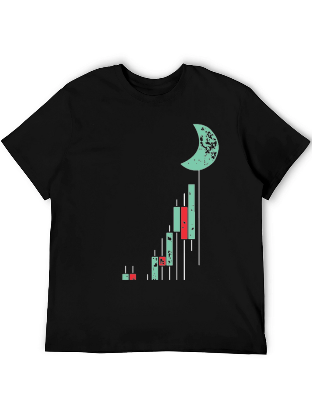 Crypto Moon Chart T-Shirt - Black Cotton Tee