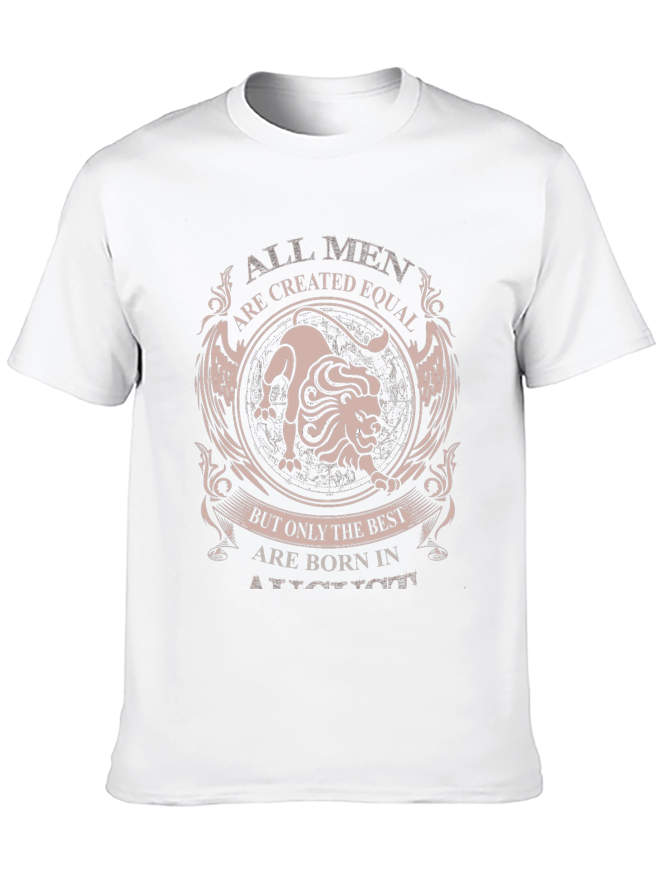 Born in August Lion Graphic Tee