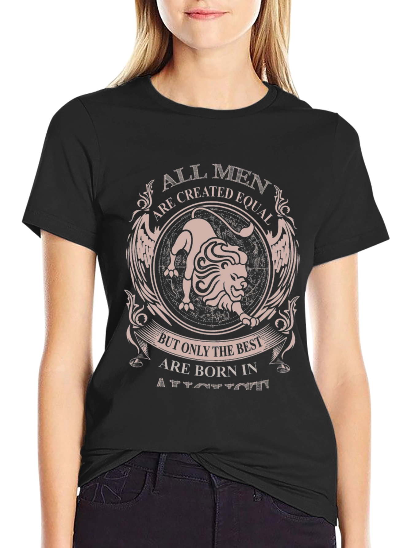 Born in August Lion Graphic Tee