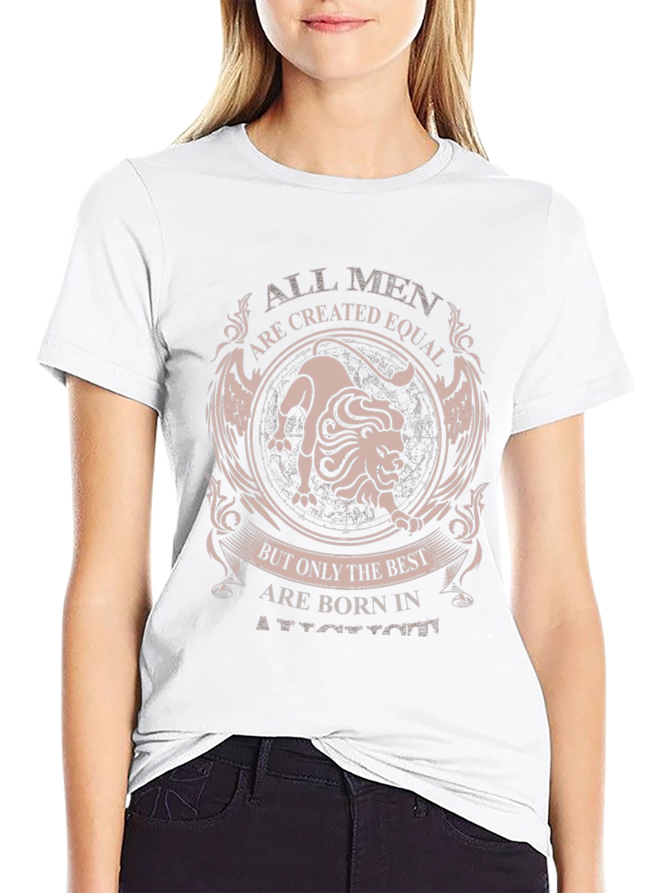 Born in August Lion Graphic Tee