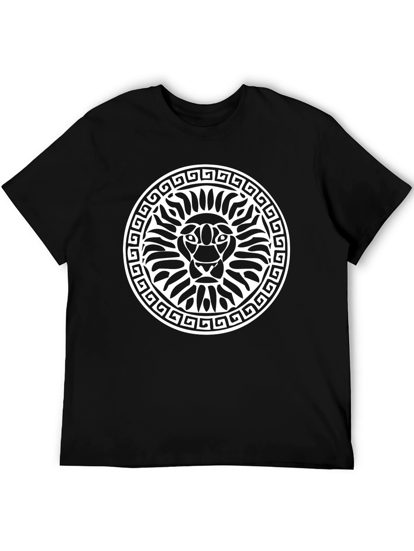 Lion Graphic Print Black T-Shirt