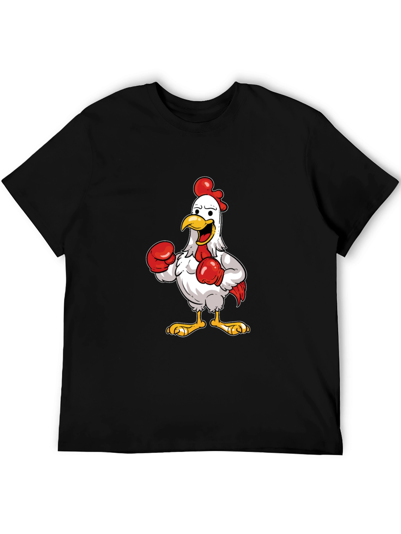 Boxing Chicken Graphic T-Shirt - Black Cotton Tee