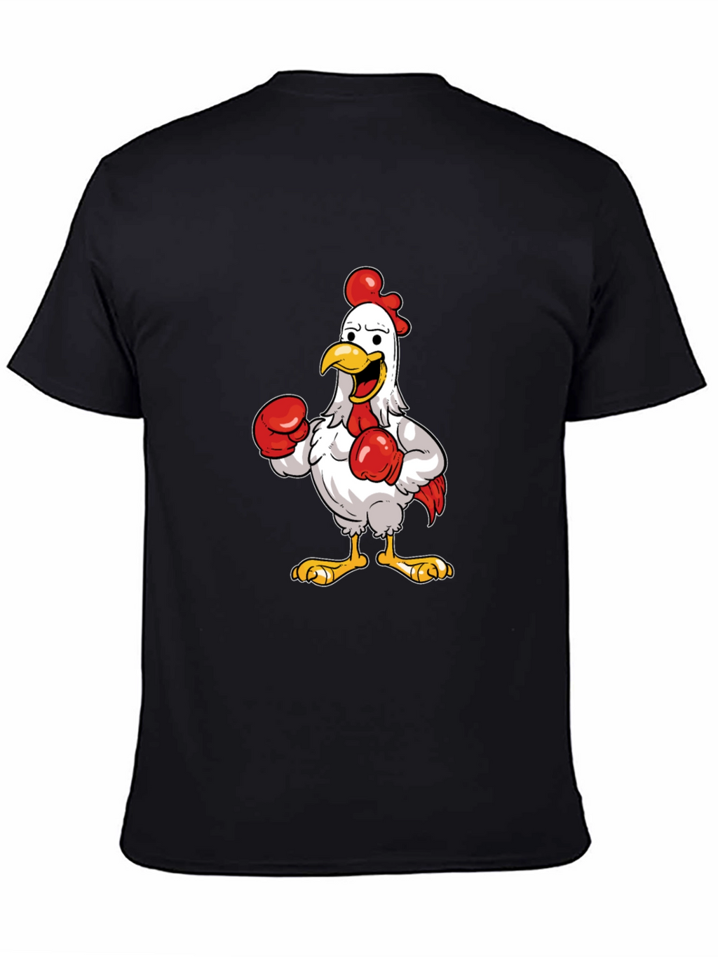 Boxing Chicken Graphic T-Shirt - Black Cotton Tee