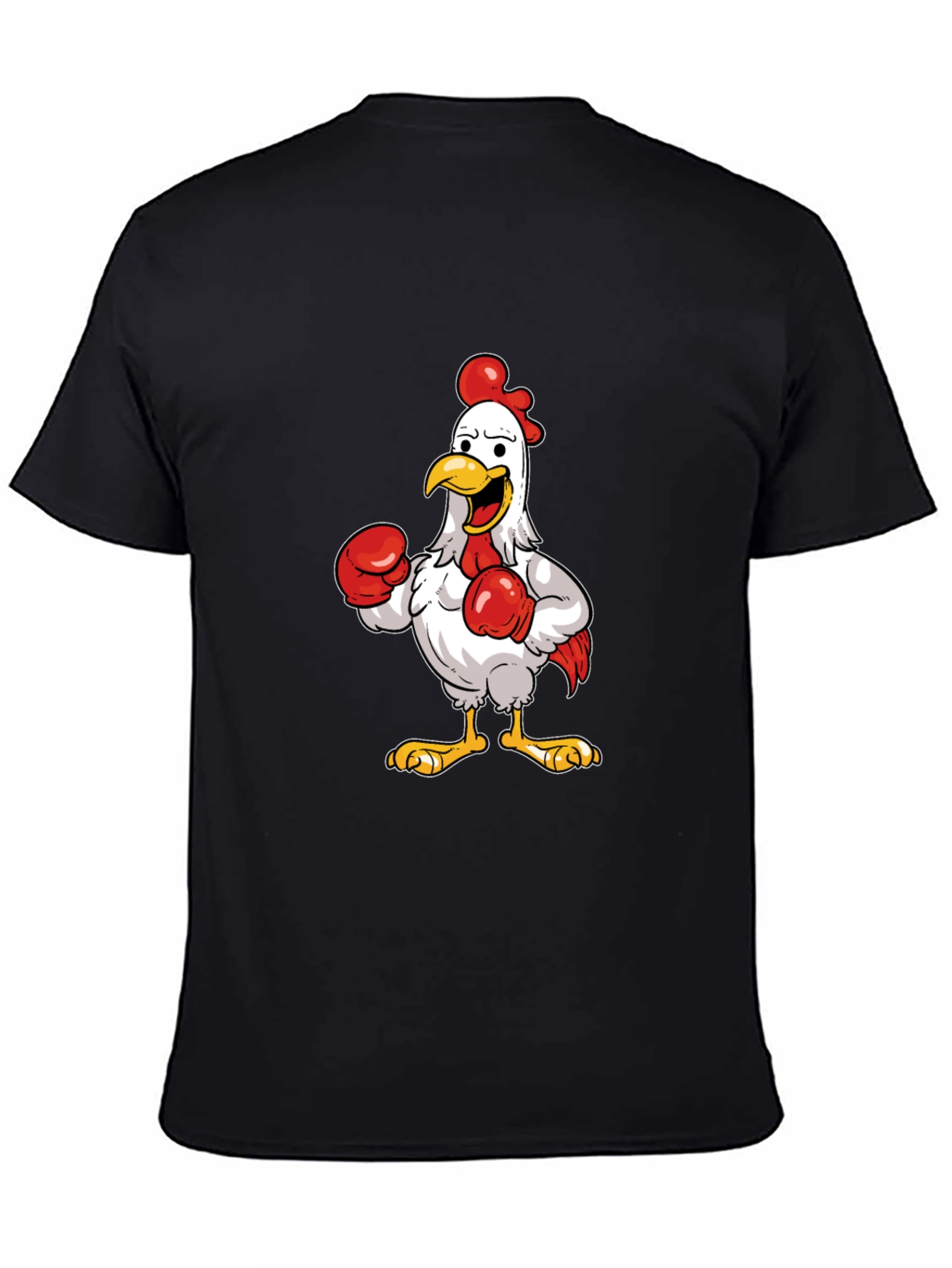 Boxing Chicken Graphic T-Shirt - Black Cotton Tee