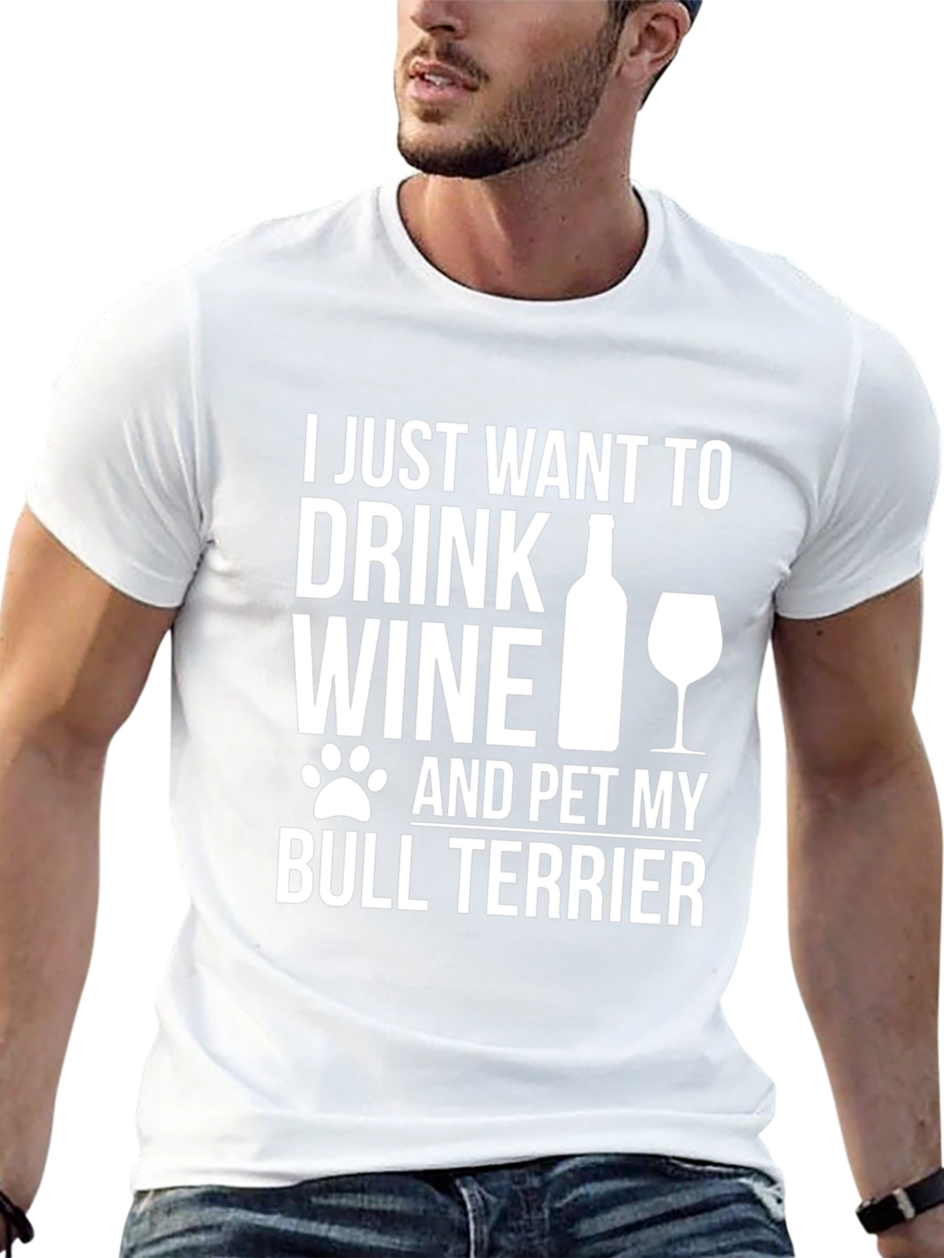 Wine and Bull Terrier T-Shirt
