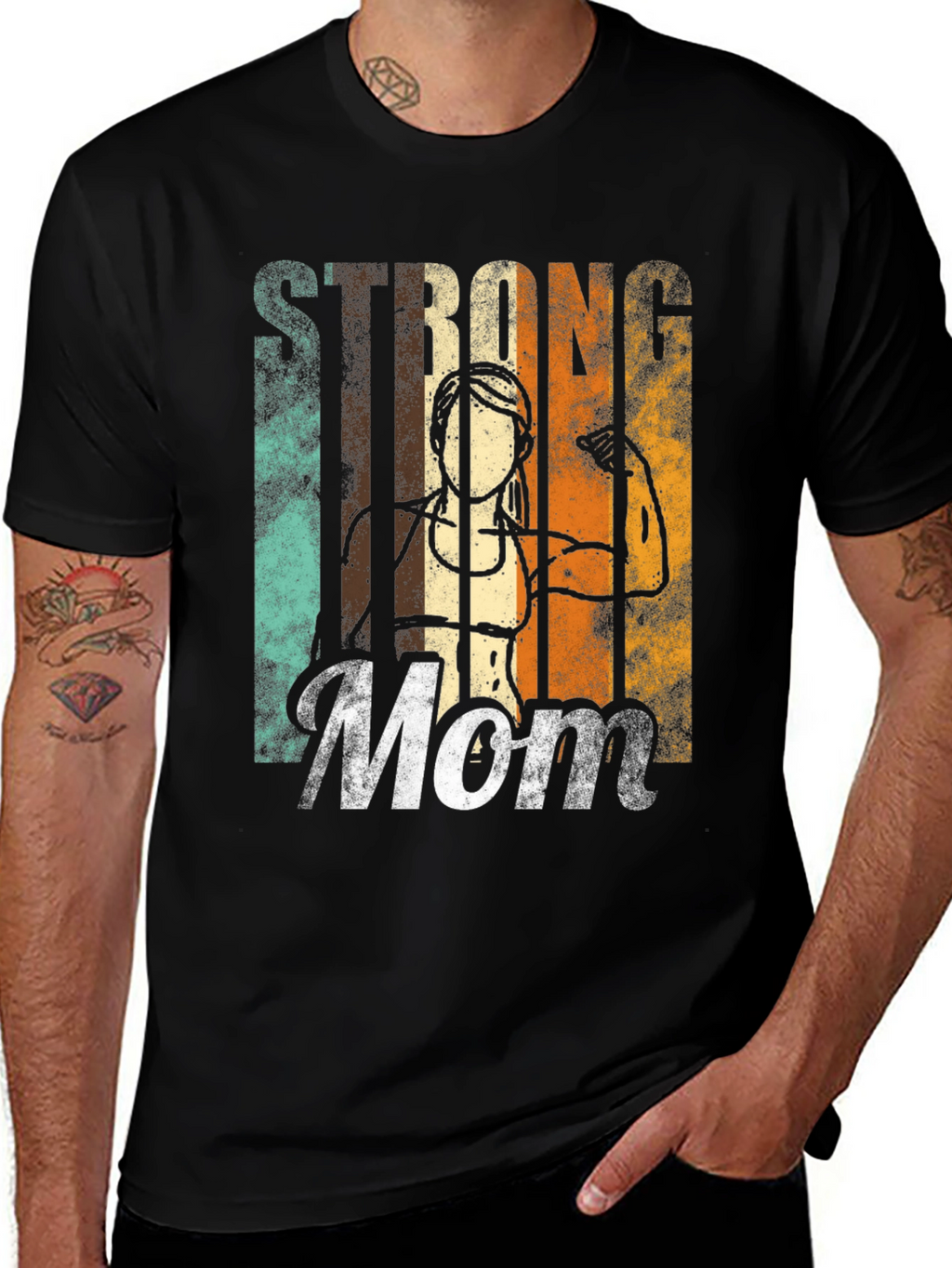 Strong Mom Graphic T-Shirt - Fitness Inspired