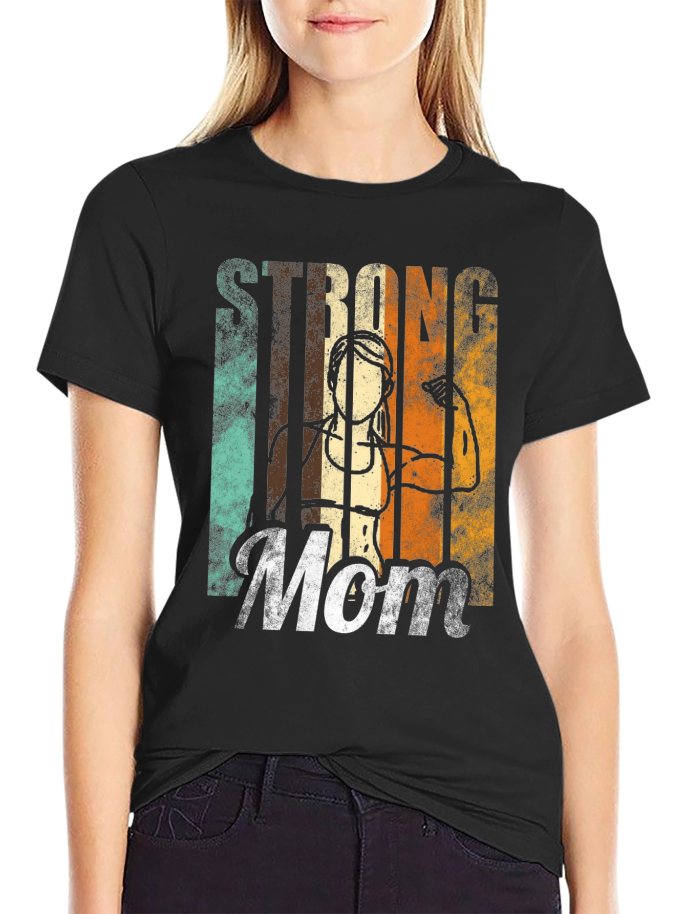 Strong Mom Graphic T-Shirt - Fitness Inspired