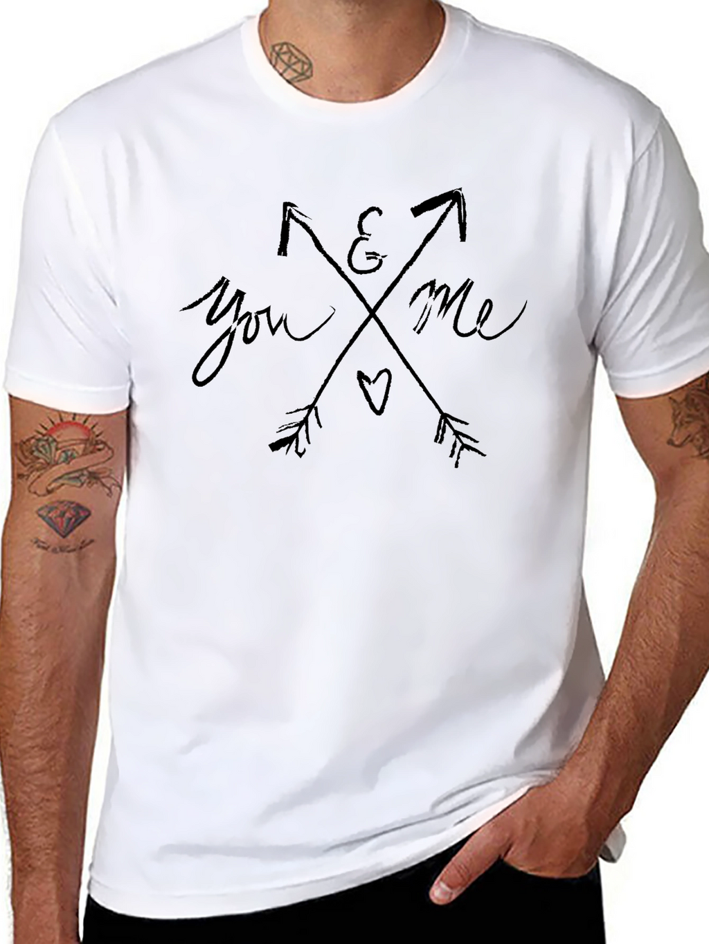 You & Me Arrow Graphic Print Black T-Shirt