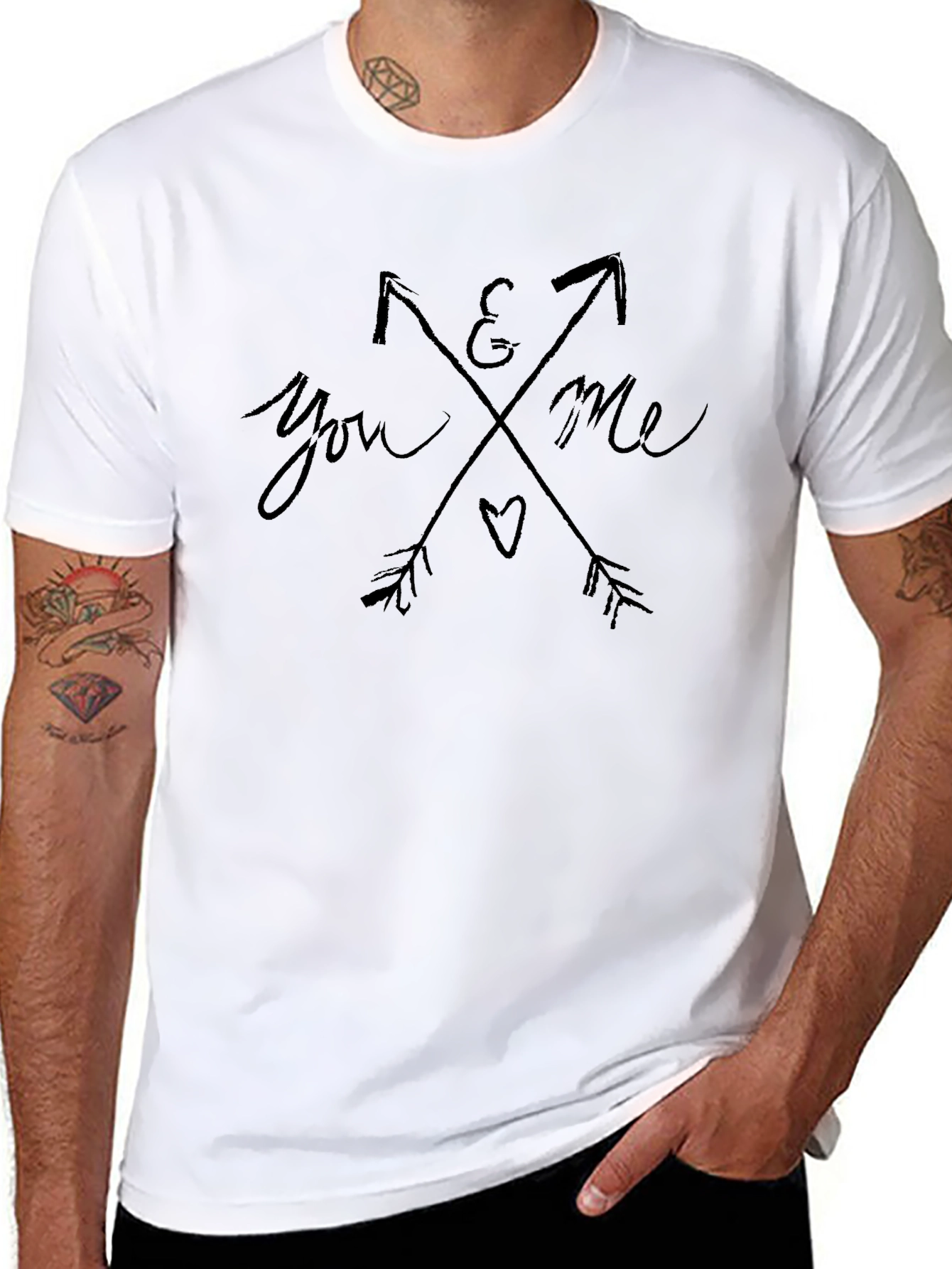You & Me Arrow Graphic Print Black T-Shirt