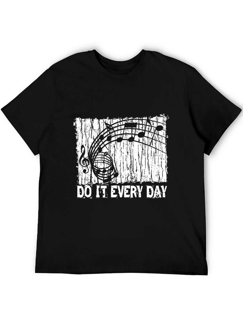 Music Notes Do It Every Day Black T-Shirt