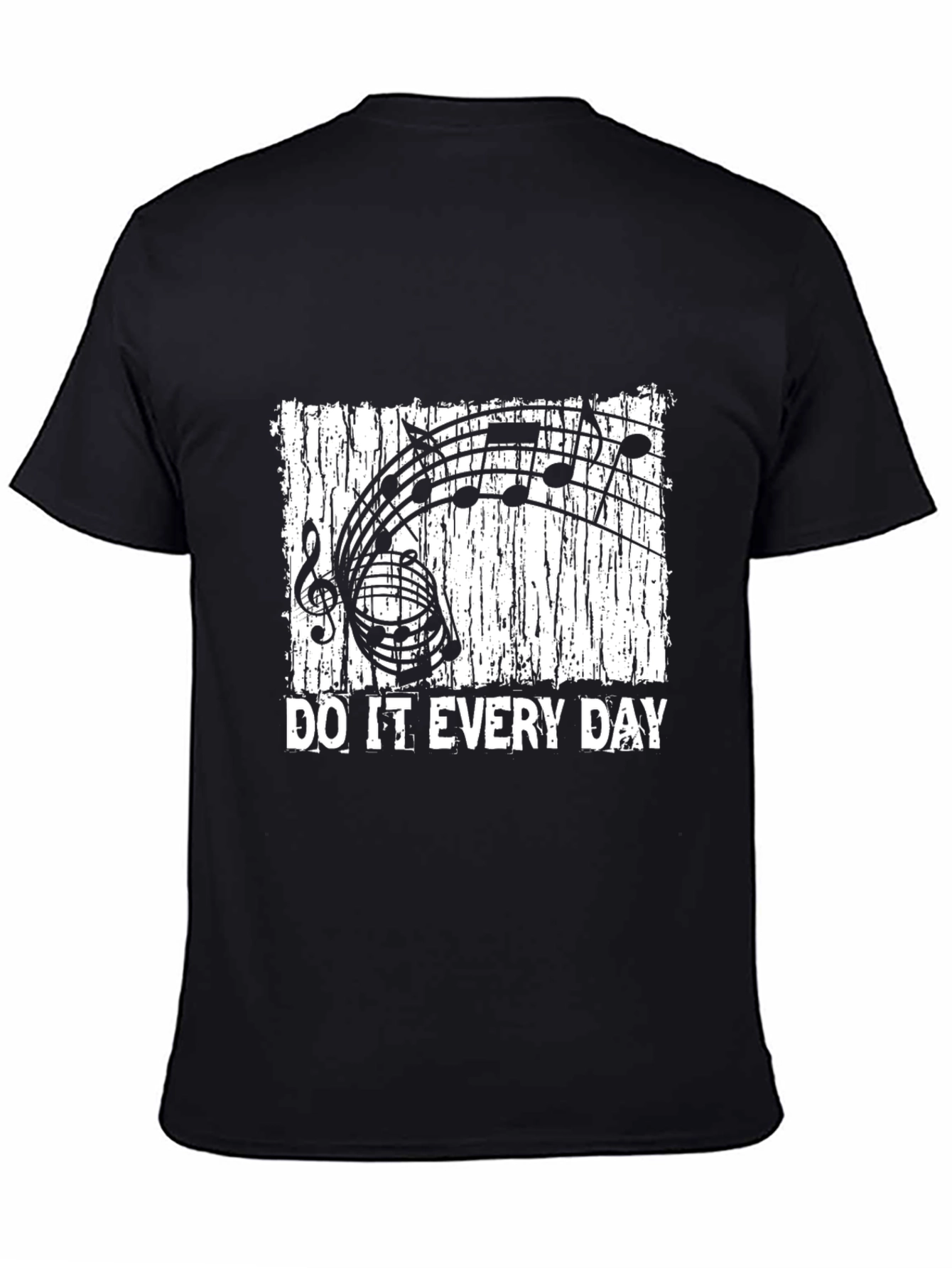 Music Notes Do It Every Day Black T-Shirt