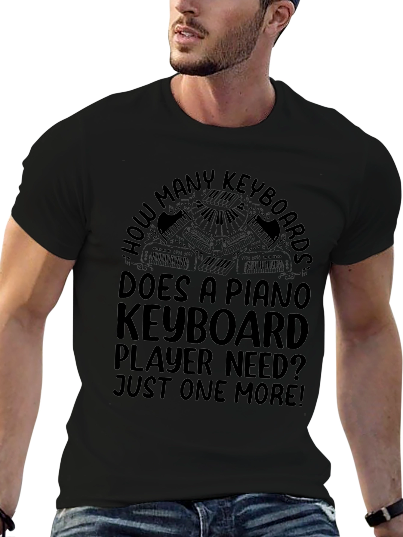 Piano Keyboard Player T-Shirt - Just One More!