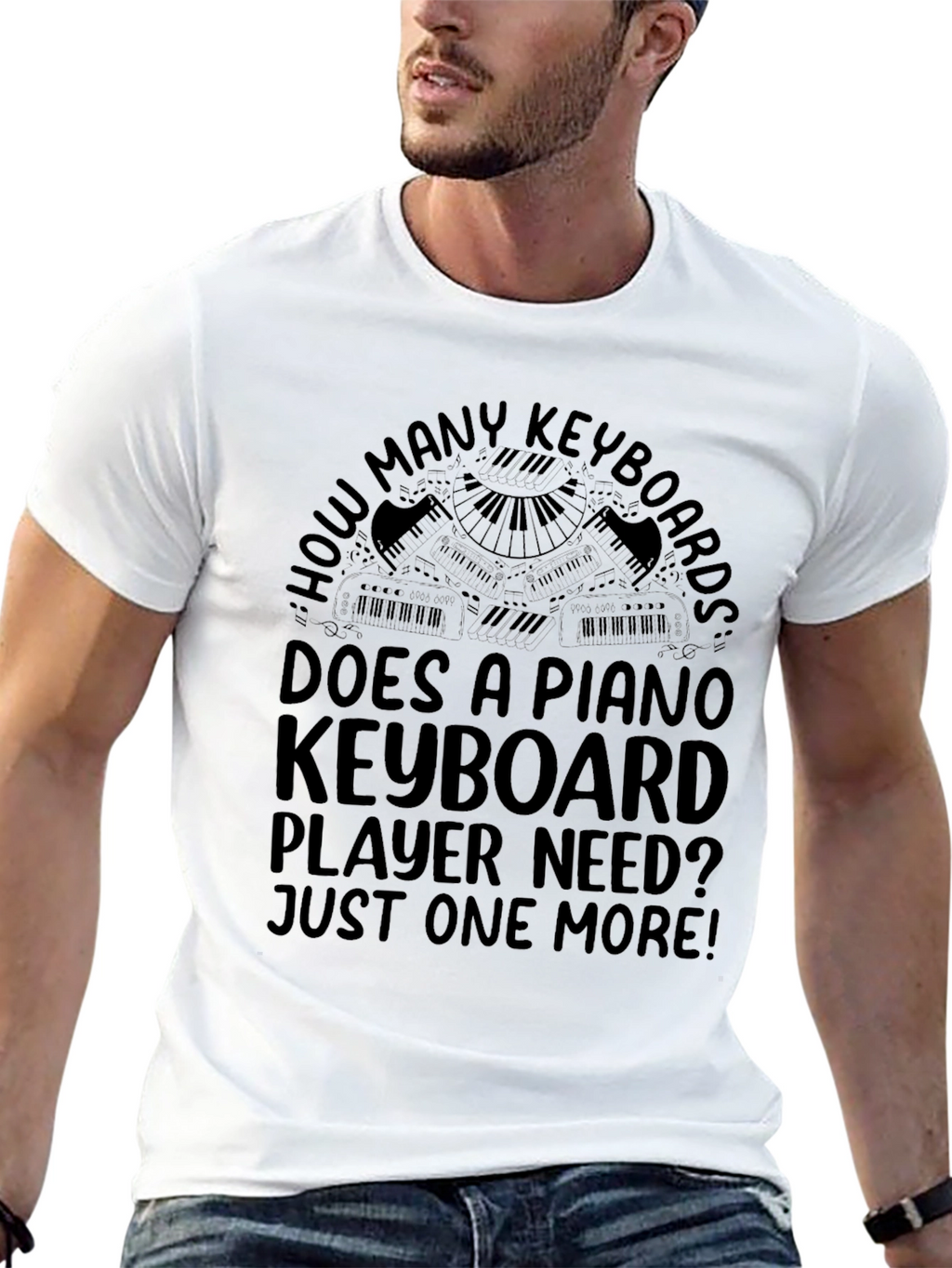 Piano Keyboard Player T-Shirt - Just One More!