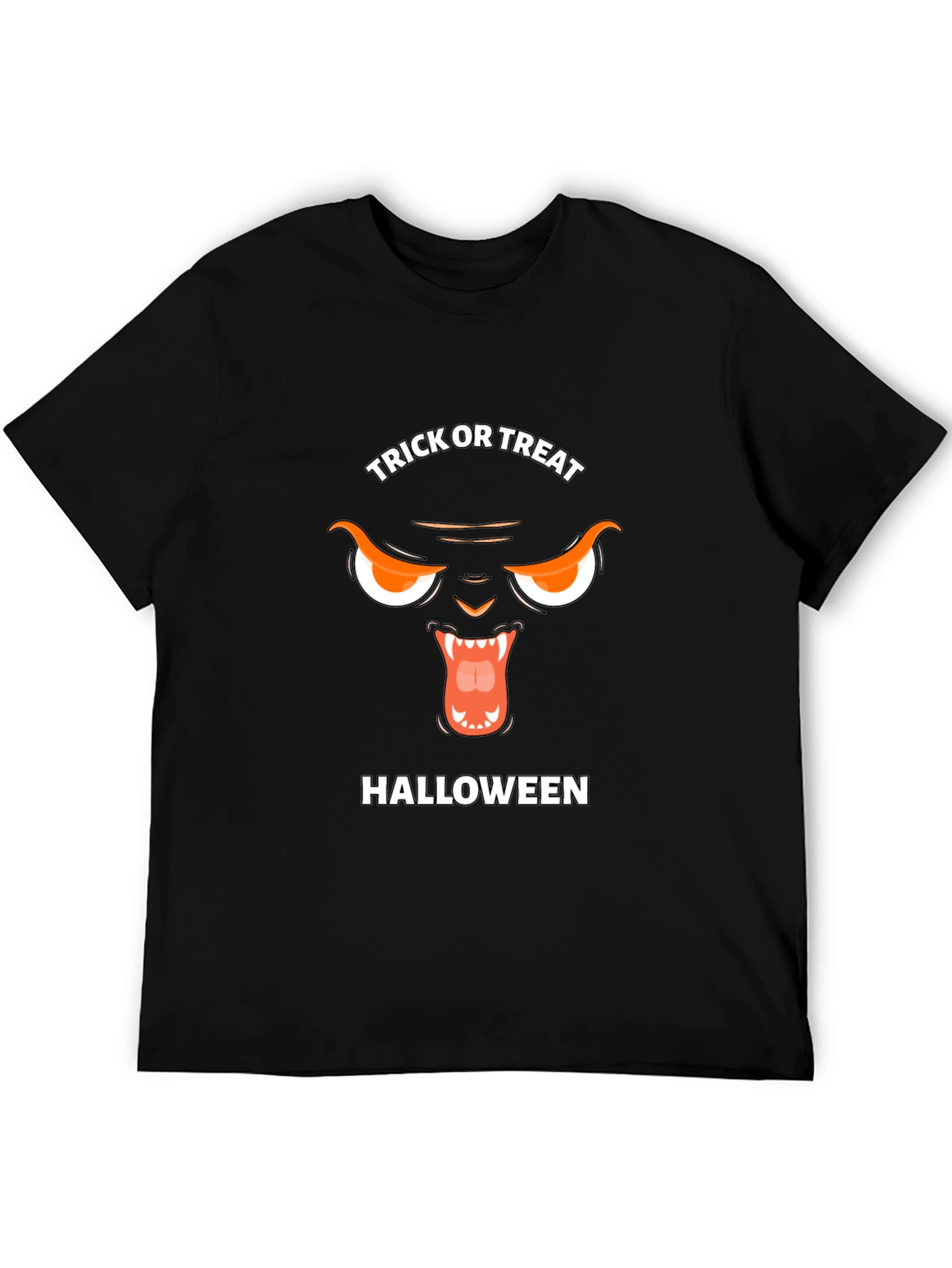 Halloween Trick or Treat Black Cat Graphic Tee