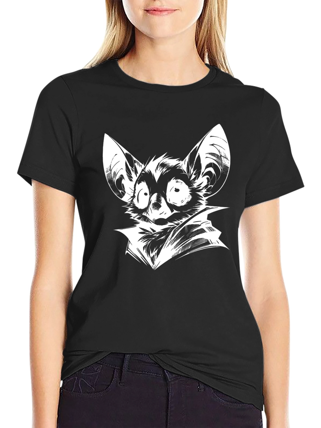 Bat Cartoon Graphic Print T-Shirt