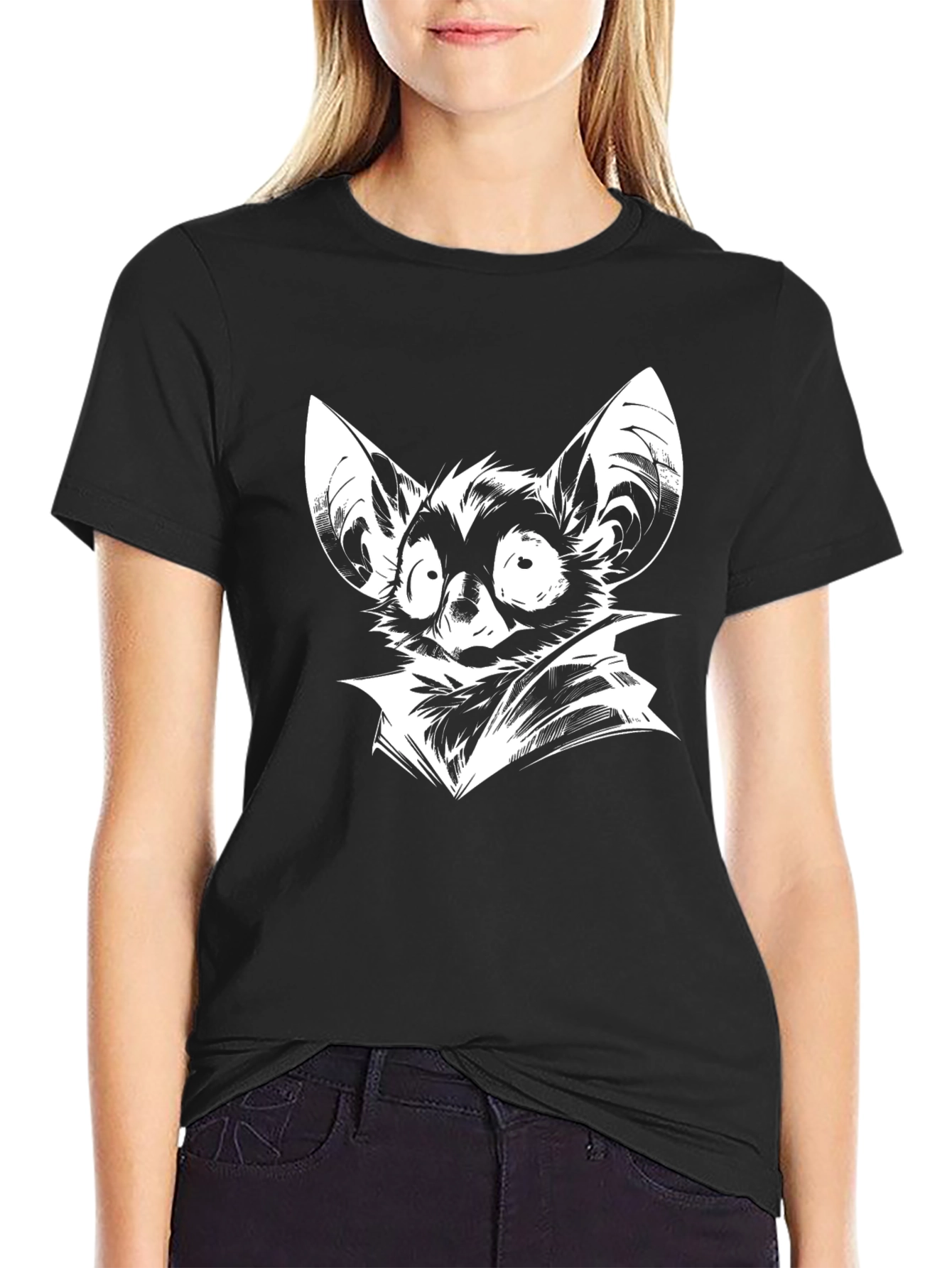 Bat Cartoon Graphic Print T-Shirt