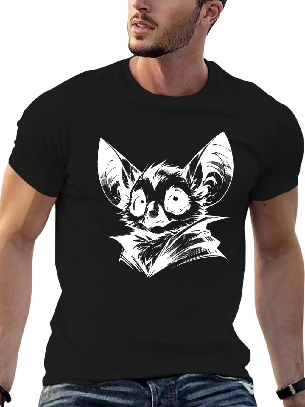 Bat Cartoon Graphic Print T-Shirt