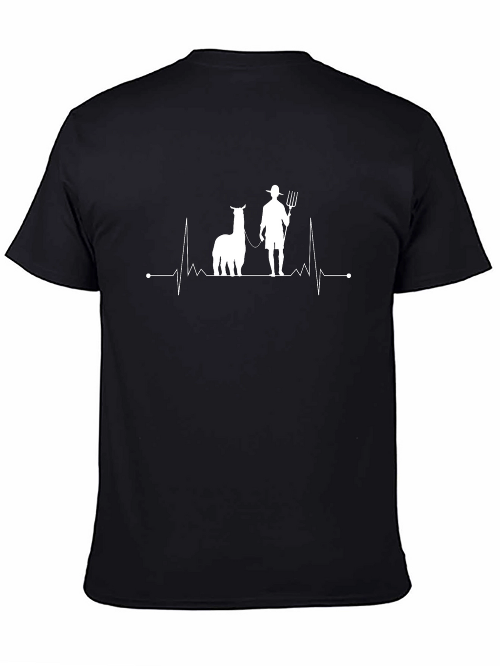 Llama Farmer Heartbeat T-Shirt - Novelty Tee