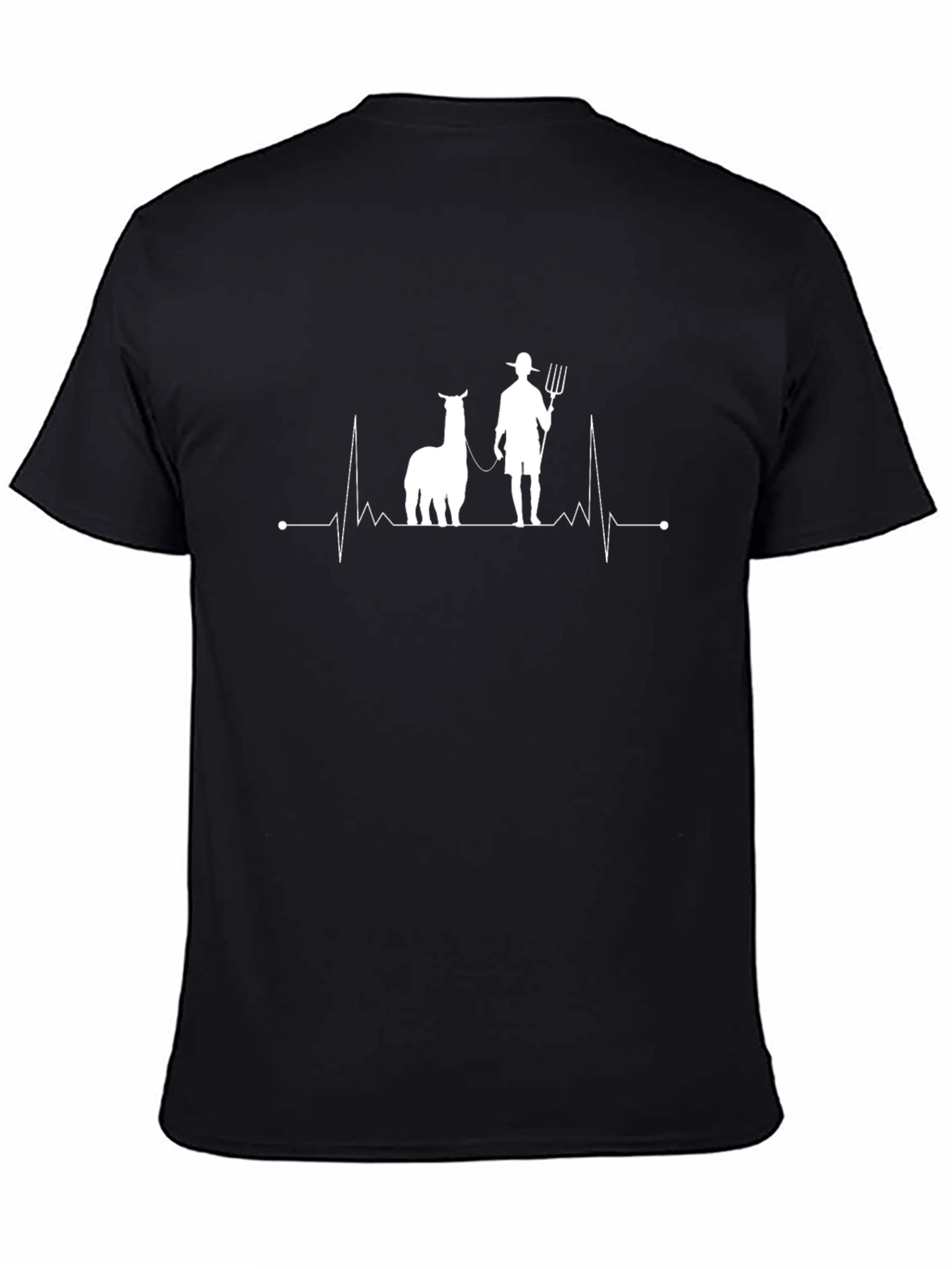 Llama Farmer Heartbeat T-Shirt - Novelty Tee