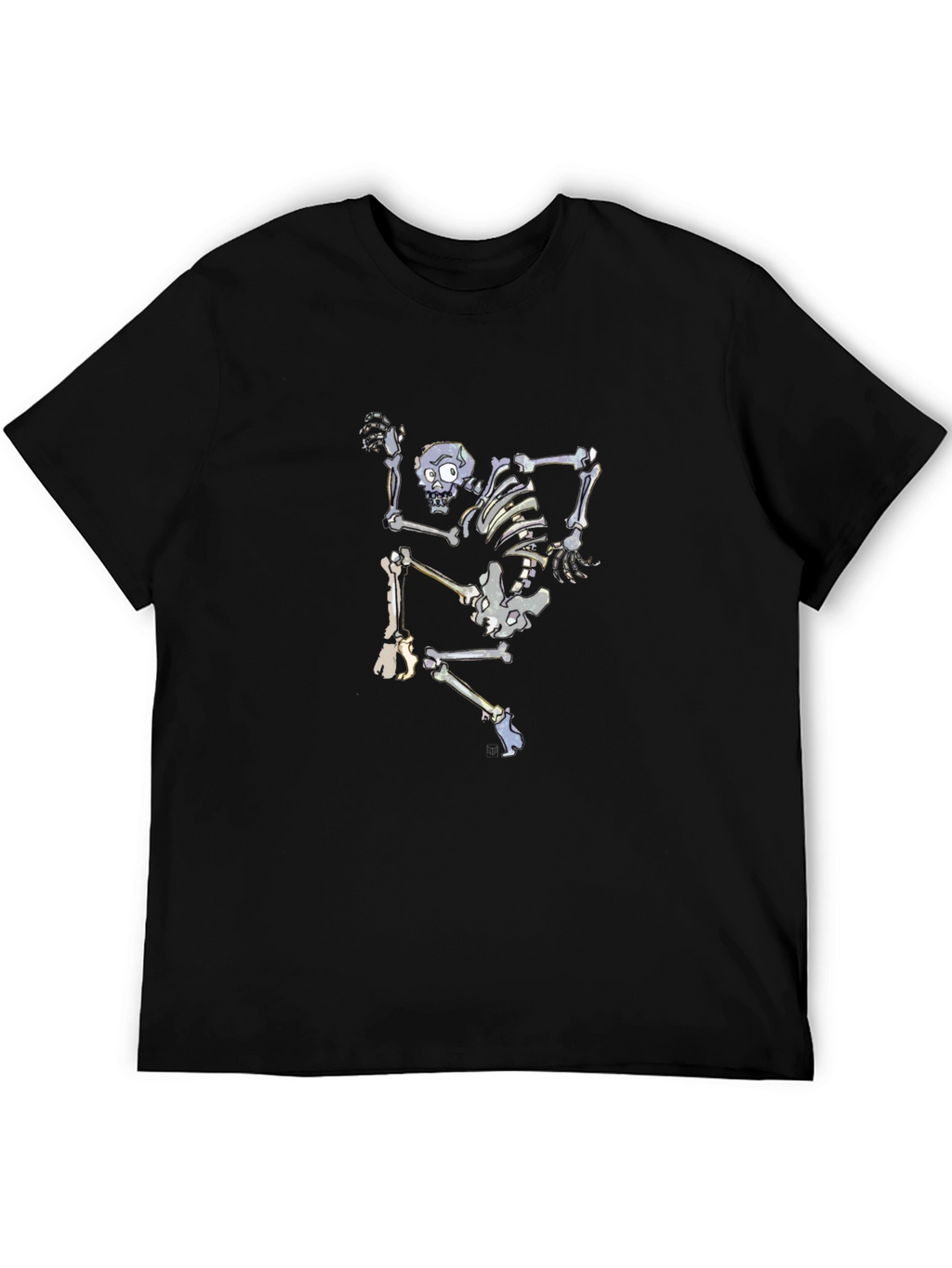 Skeleton Graphic Black Tee - Unique Design