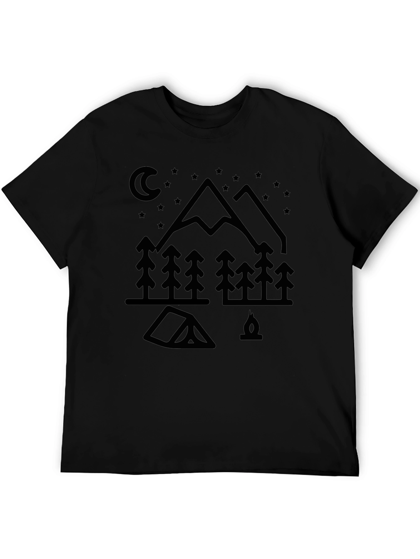 Camping Adventure Black Graphic Tee