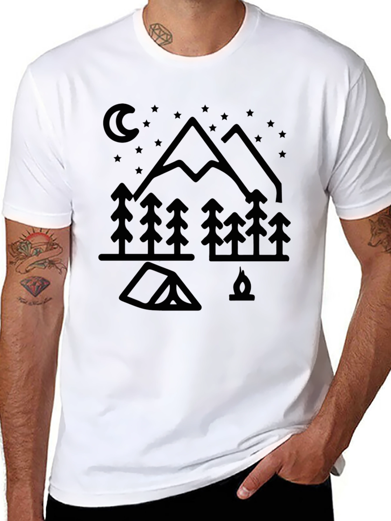 Camping Adventure Black Graphic Tee
