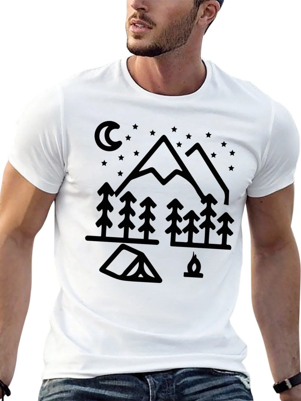Camping Adventure Black Graphic Tee