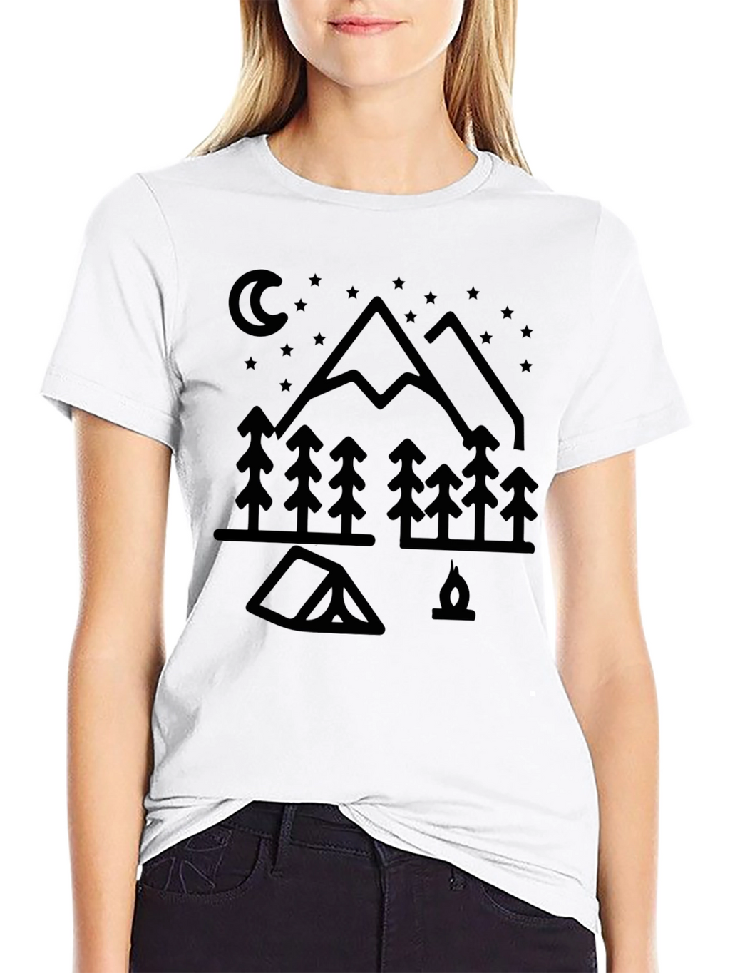 Camping Adventure Black Graphic Tee