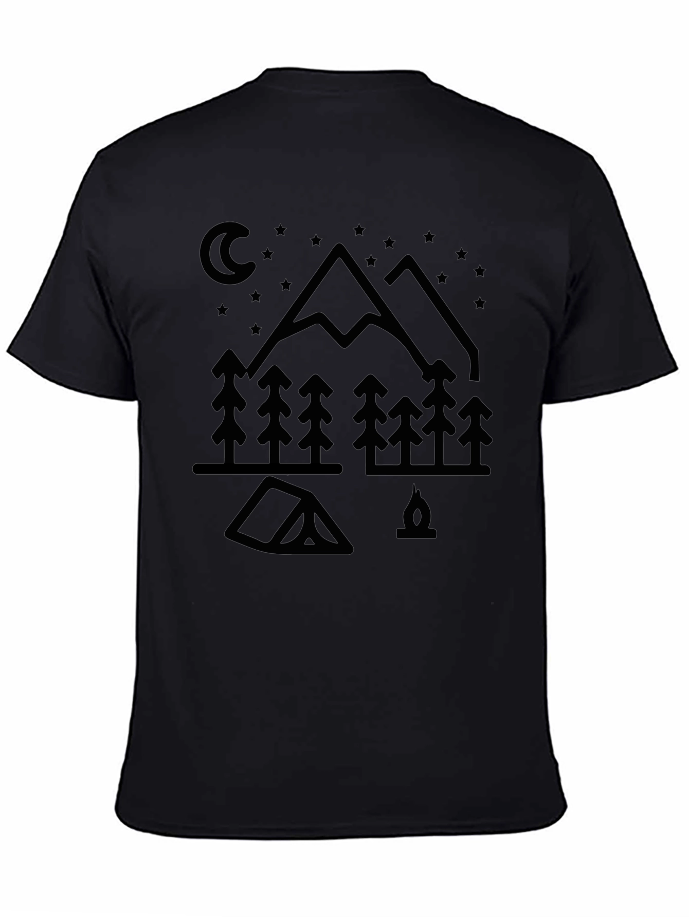 Camping Adventure Black Graphic Tee