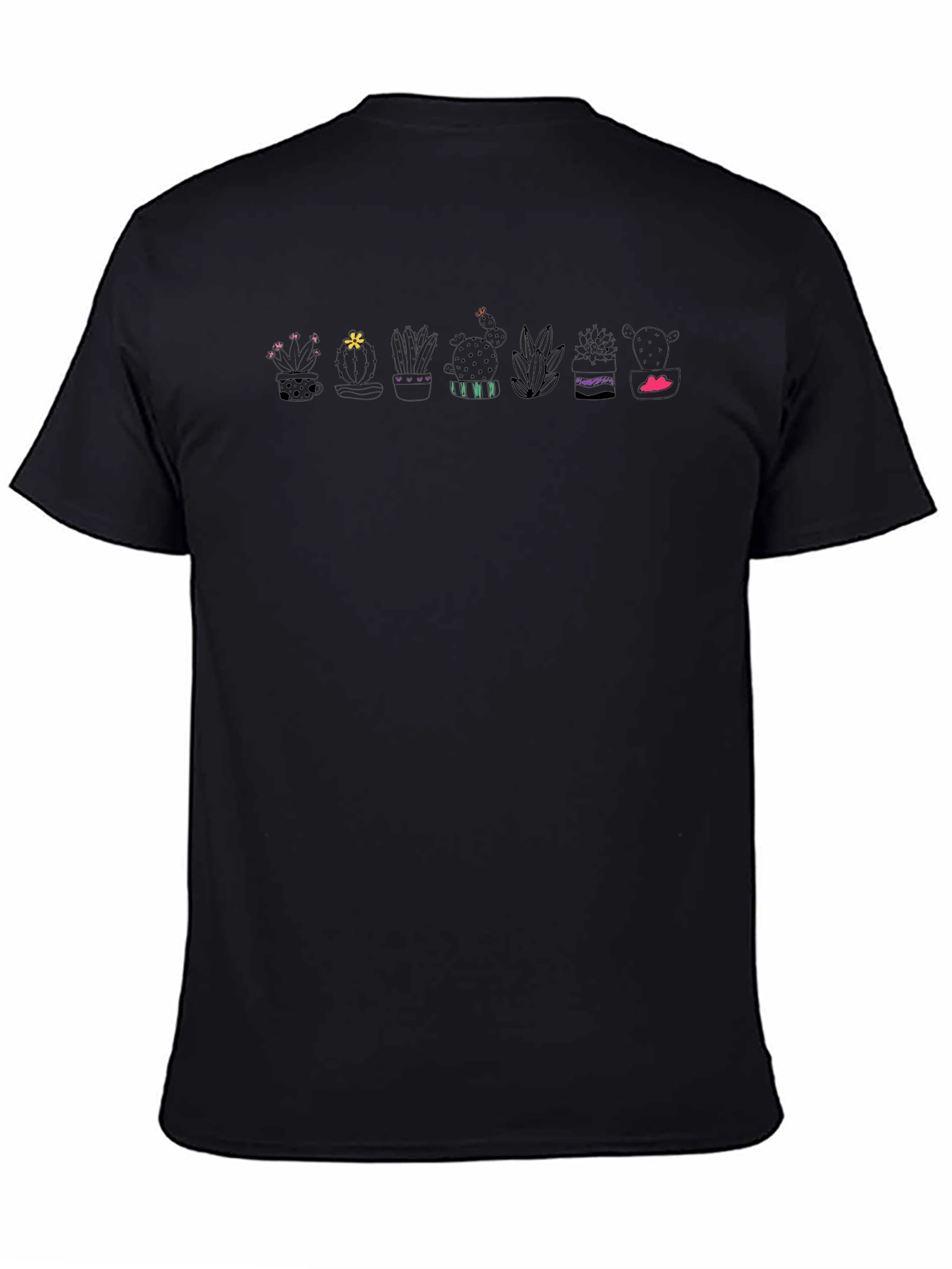 Cactus Plant Graphic Tee - Black Cotton T-Shirt