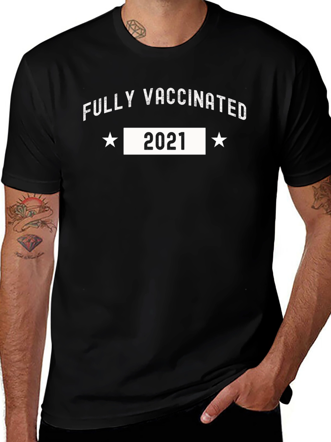 Fully Vaccinated 2021 T-Shirt - Black Graphic Tee