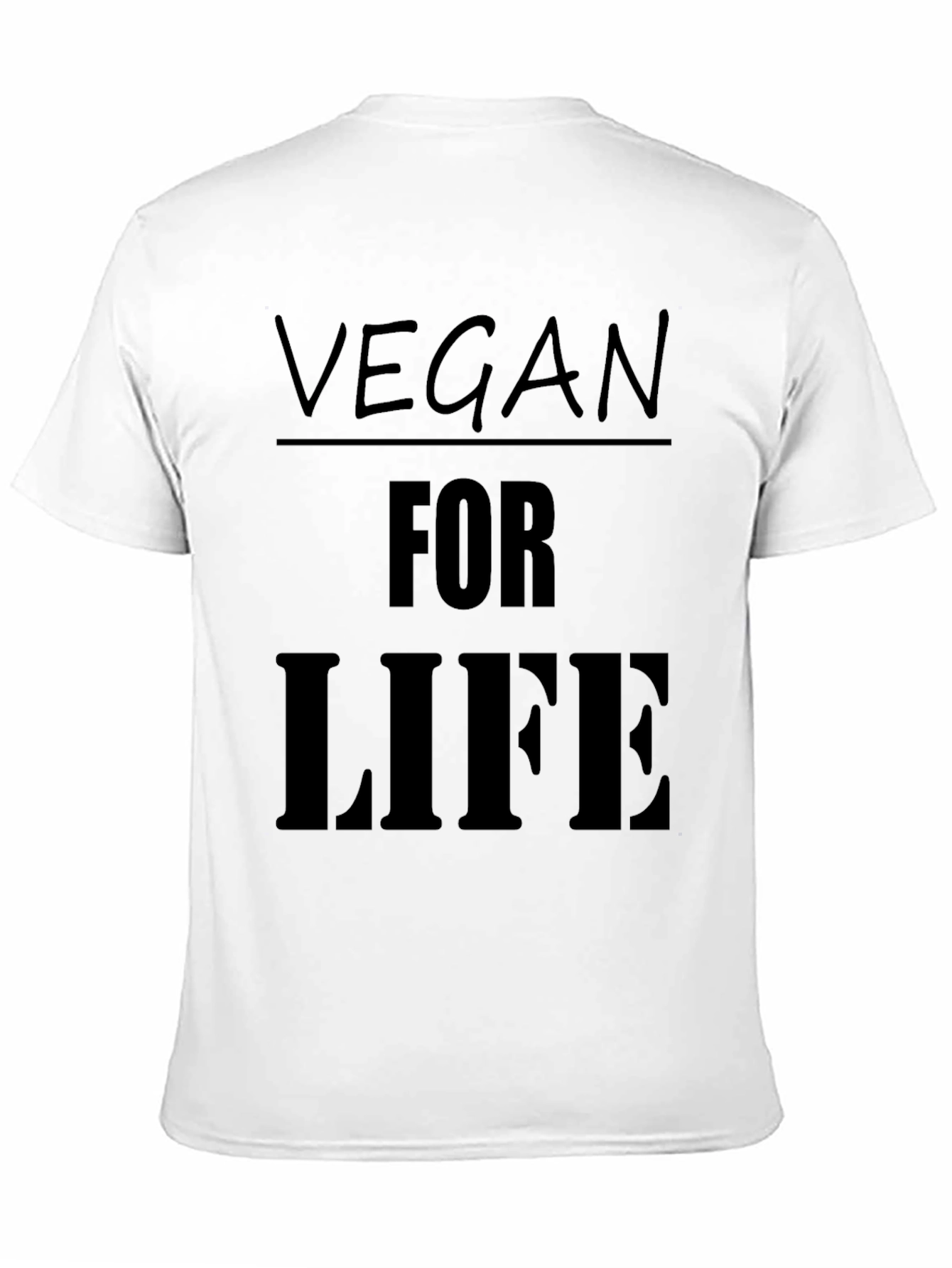Vegan For Life T-Shirt - Black Cotton Tee