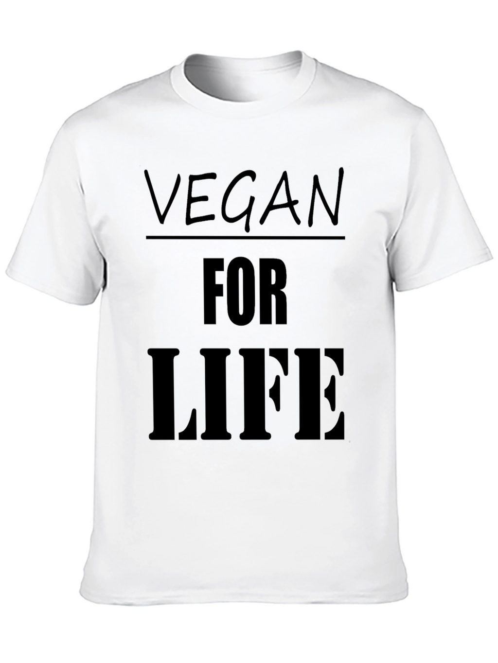 Vegan For Life T-Shirt - Black Cotton Tee