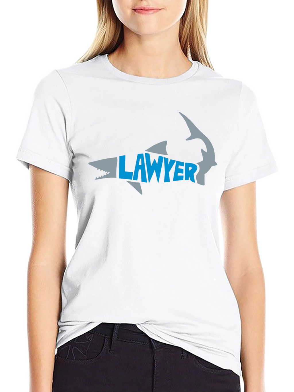 Lawyer Shark Graphic Tee - Black Cotton T-Shirt
