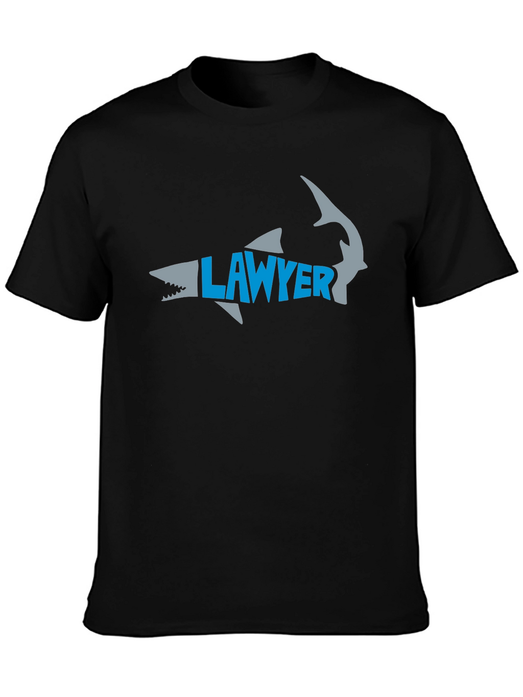 Lawyer Shark Graphic Tee - Black Cotton T-Shirt