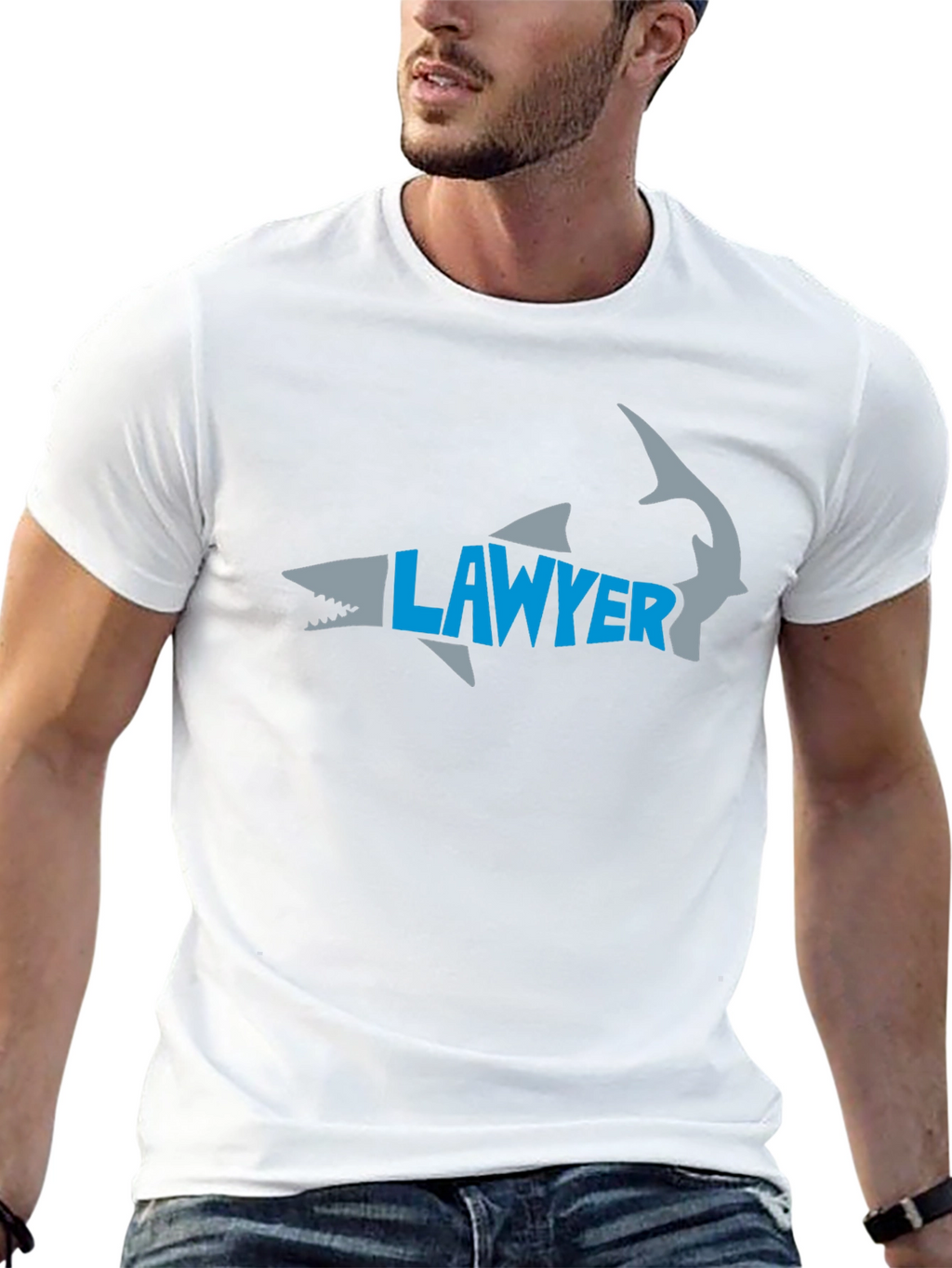 Lawyer Shark Graphic Tee - Black Cotton T-Shirt