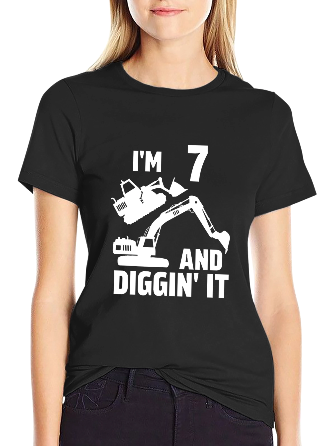 Im 7 Diggin It T-Shirt Birthday Excavator Tee
