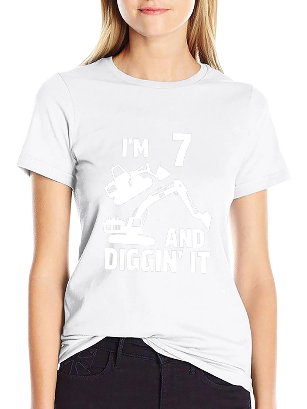 Im 7 Diggin It T-Shirt Birthday Excavator Tee