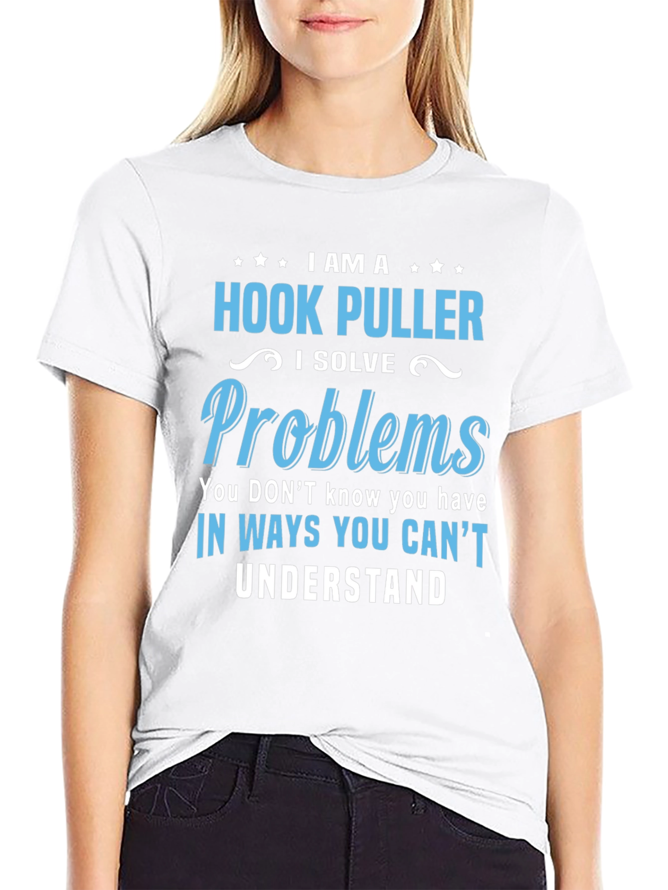 Hook Puller T-Shirt - I Solve Problems Funny Tee