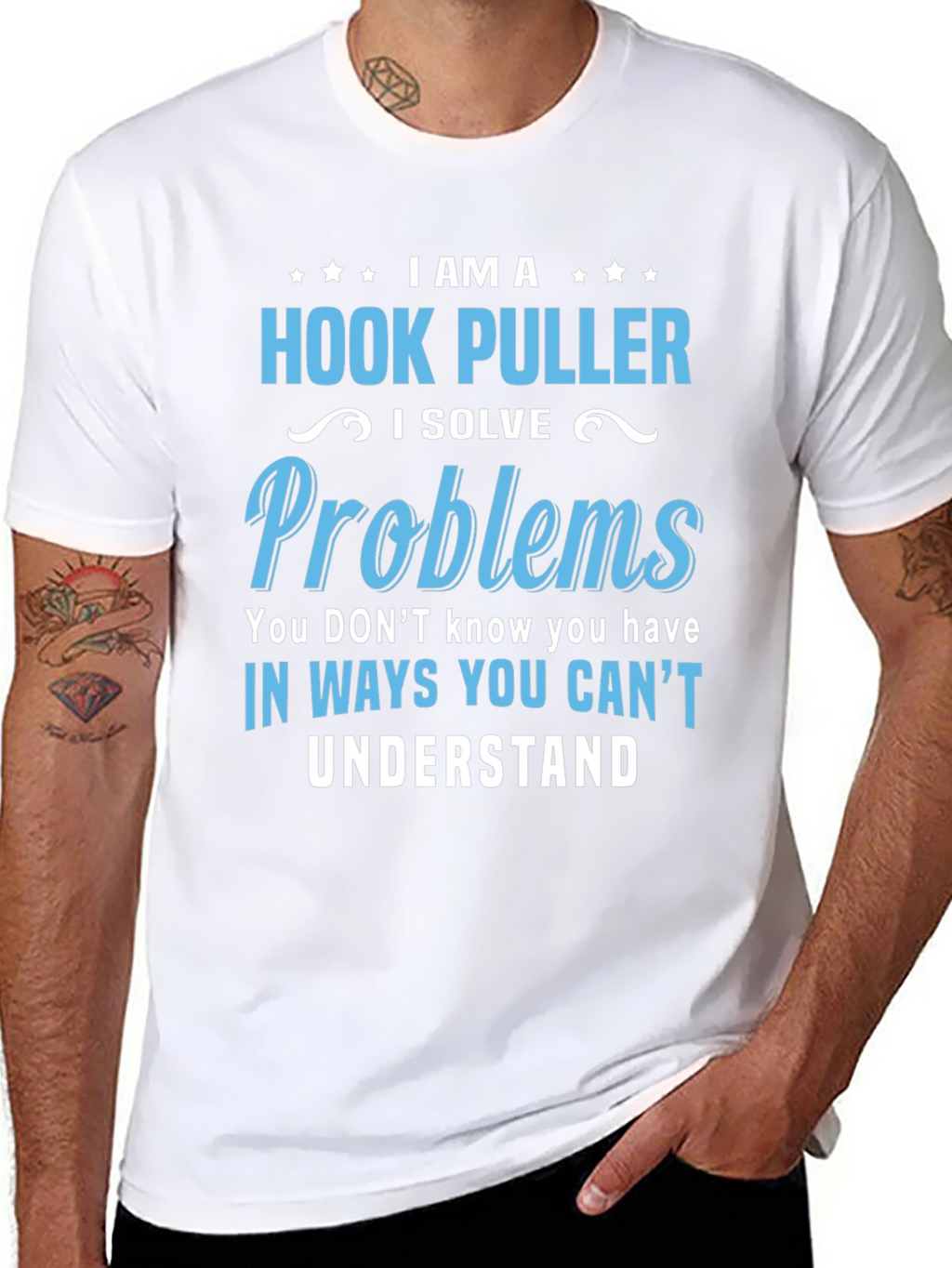 Hook Puller T-Shirt - I Solve Problems Funny Tee
