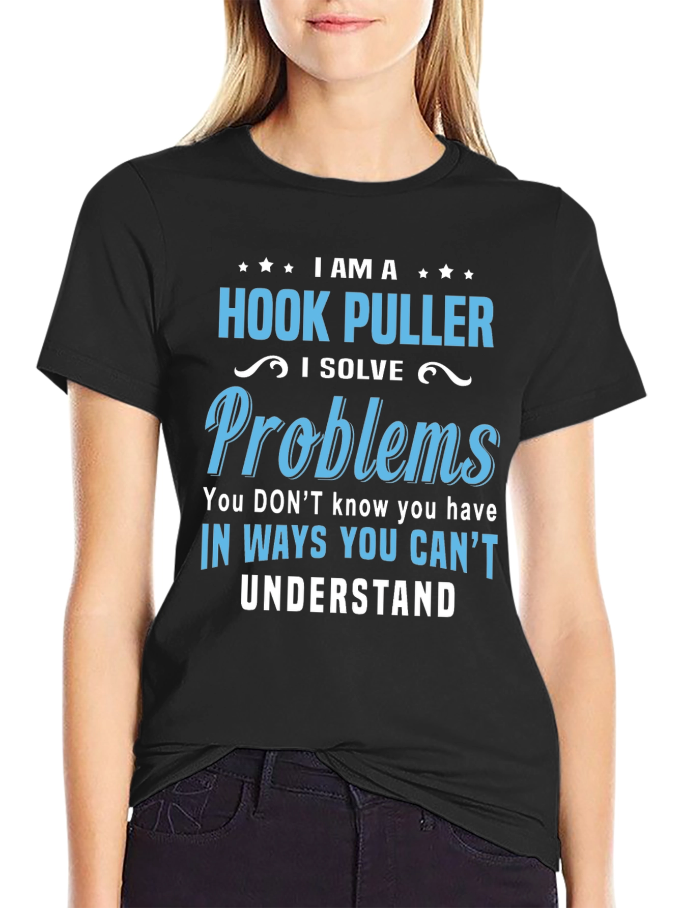 Hook Puller T-Shirt - I Solve Problems Funny Tee