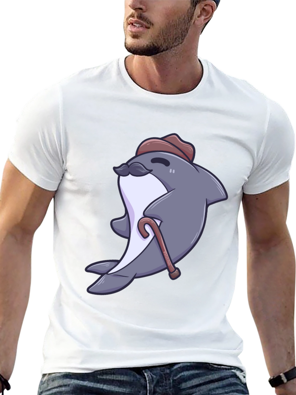 Dapper Dolphin T-Shirt - Cartoon Character Tee