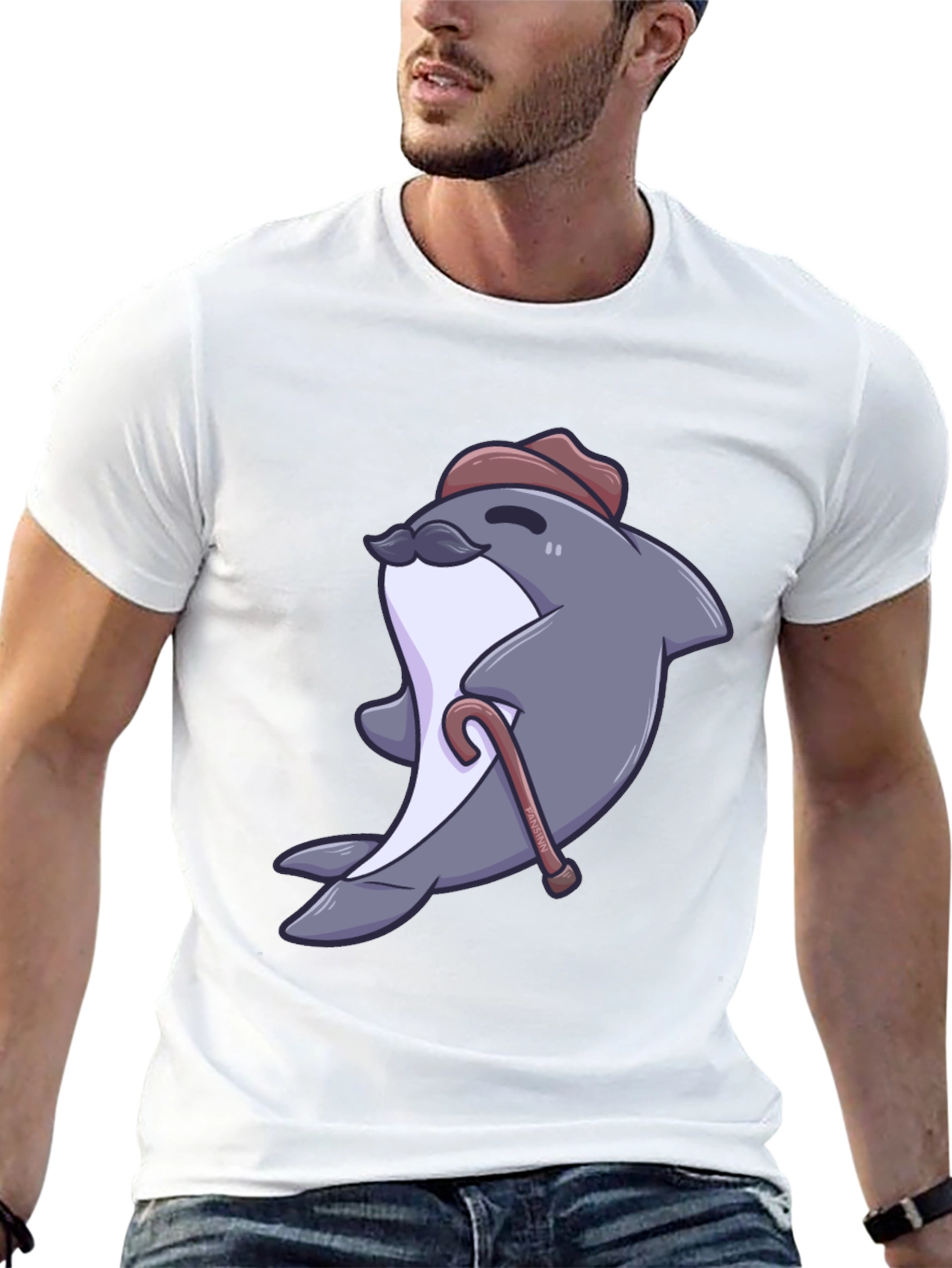 Dapper Dolphin T-Shirt - Cartoon Character Tee