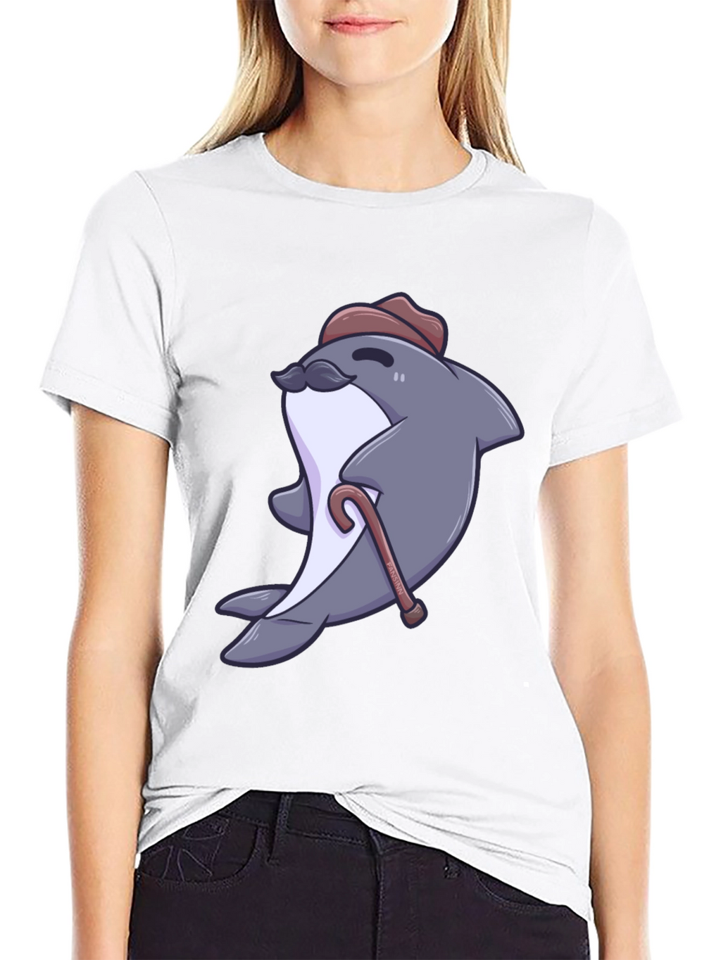 Dapper Dolphin T-Shirt - Cartoon Character Tee