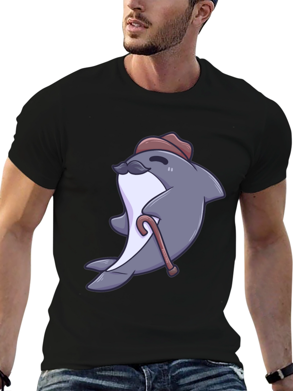 Dapper Dolphin T-Shirt - Cartoon Character Tee