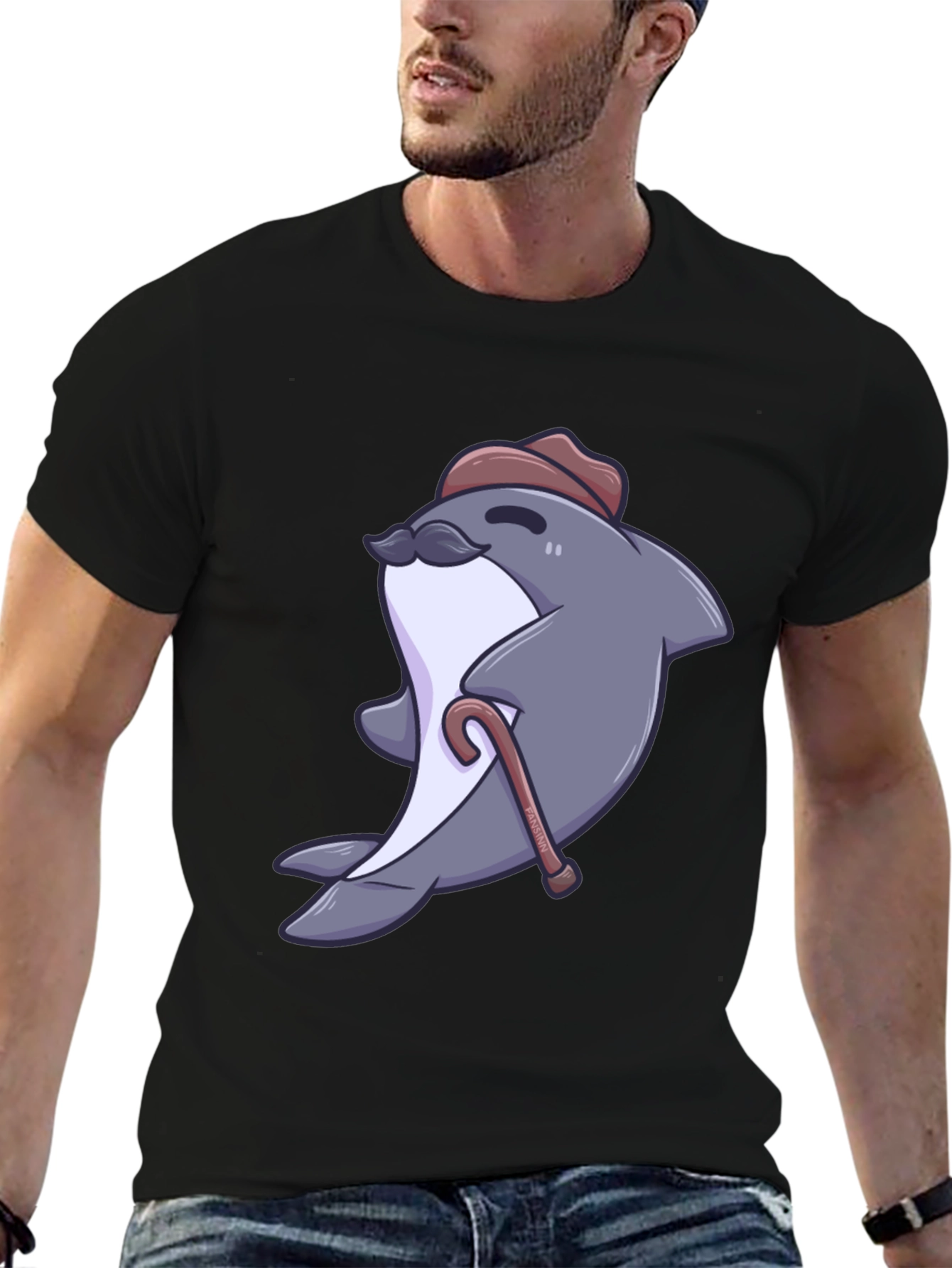 Dapper Dolphin T-Shirt - Cartoon Character Tee