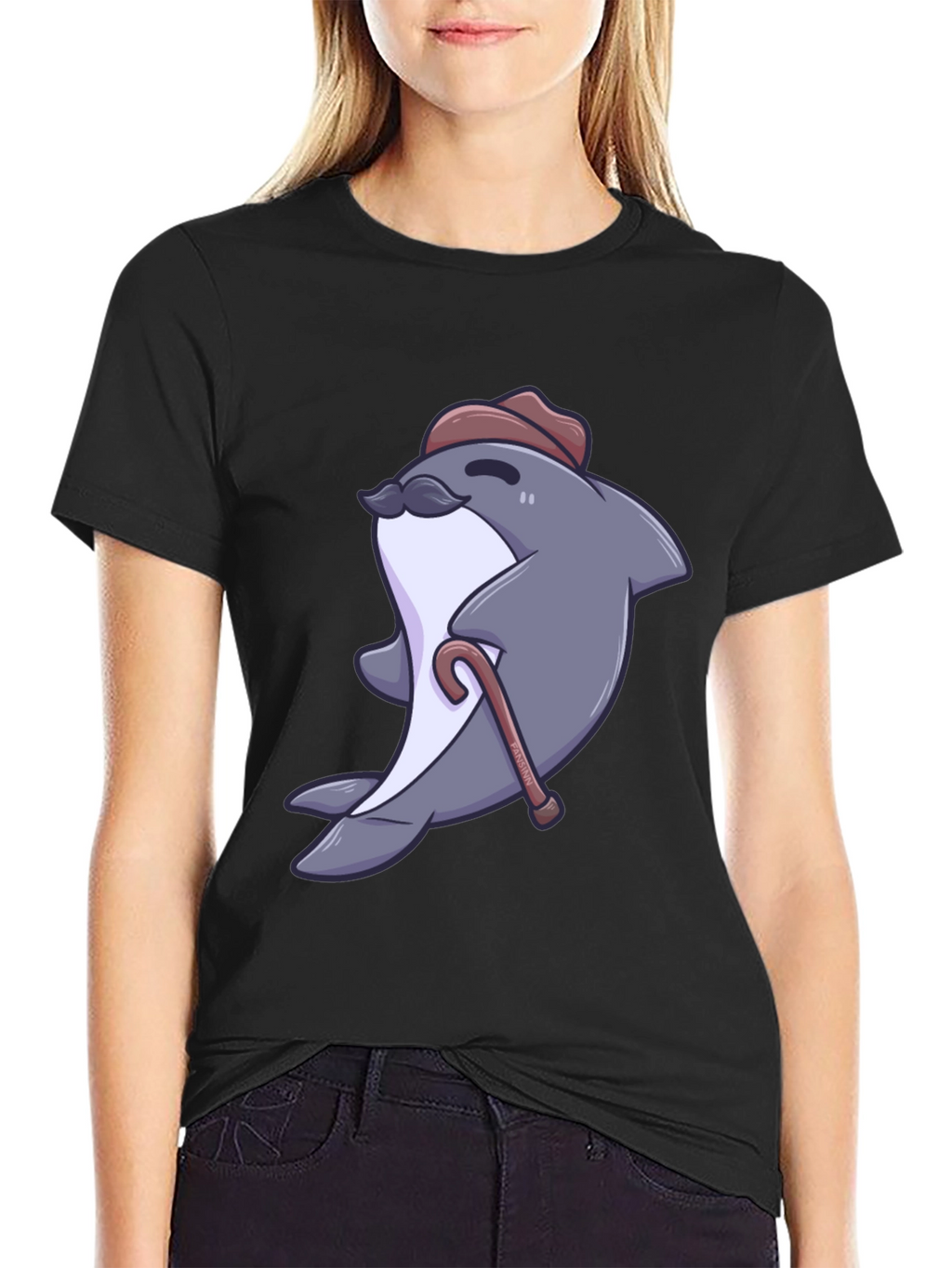 Dapper Dolphin T-Shirt - Cartoon Character Tee